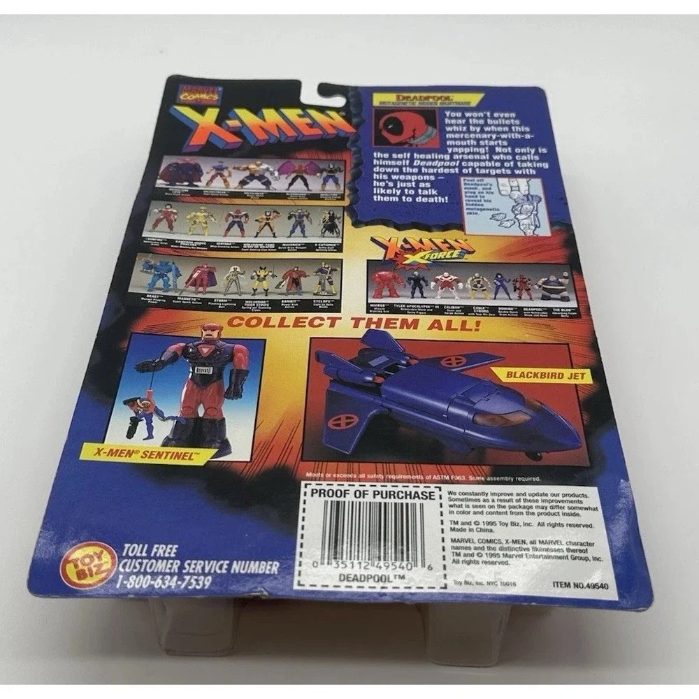 1995 TOY BIZ X-MEN X-FORCE DEADPOOL FACE MASK OFF SEALED ACTION FIGURE